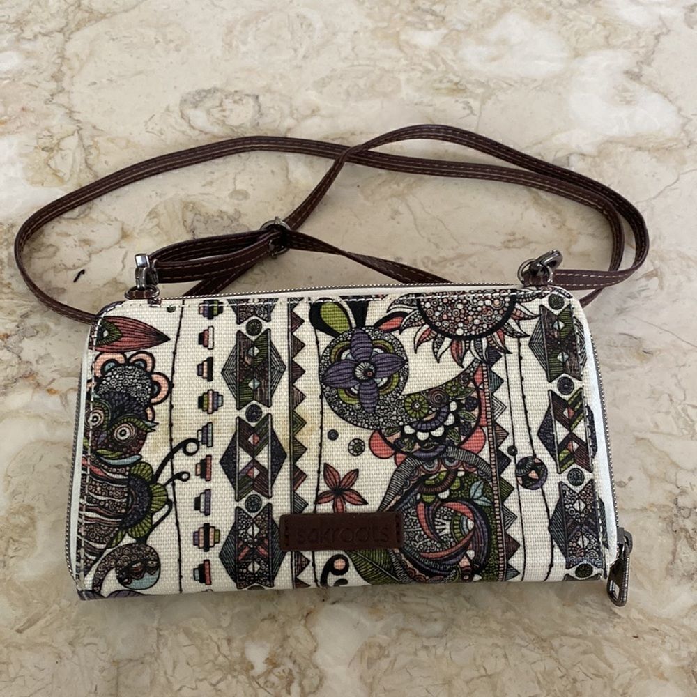 Sakroots Geometric Spirit Desert Owl Smartphone Crossbody Purse - Picture 6 of 16